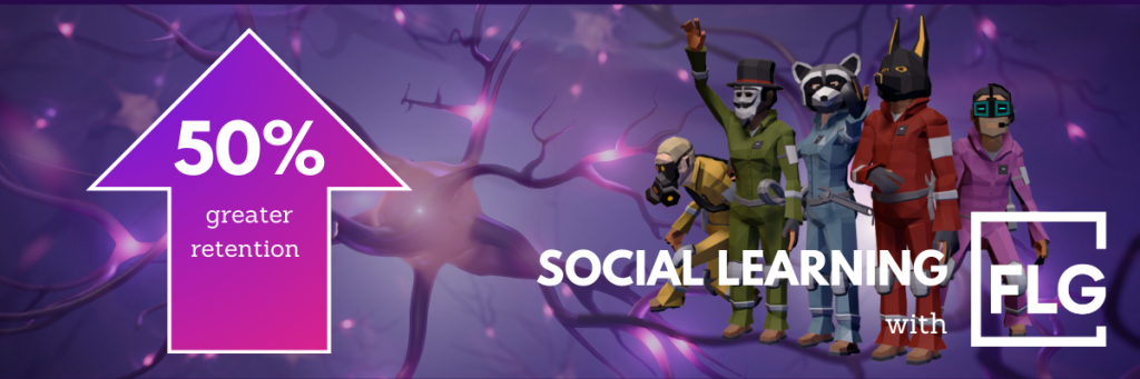 image to show stat: 50% greater learning retention when you learn through collaboratively or through simulations.